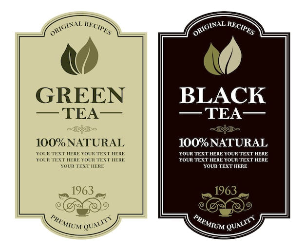 Tea labels set