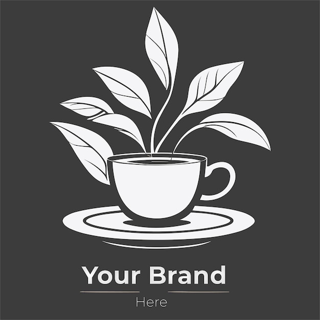 Вектор Бренд чайного листа для кафе или чайной компании