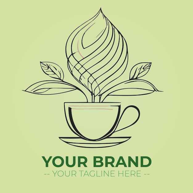 Vector tea leaf logo a logo for tea brand and company