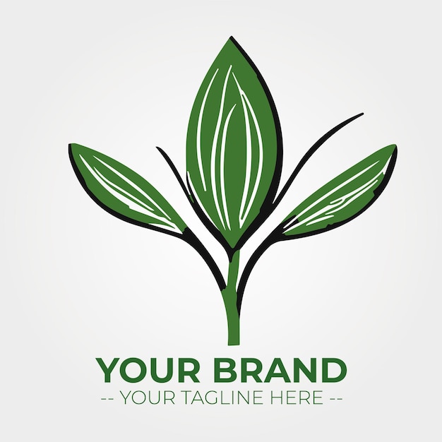 Vettore tea leaf logo un logo per il marchio e l'azienda del tè