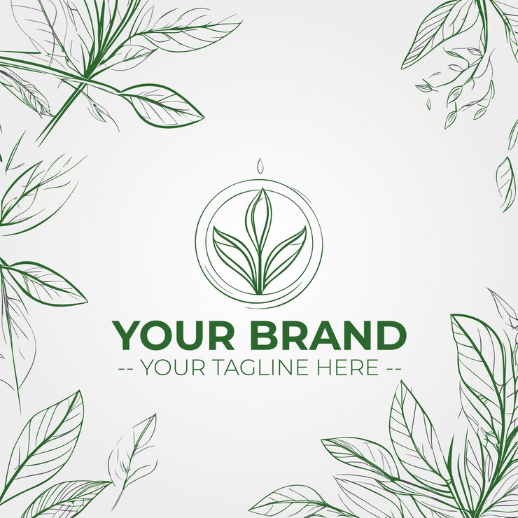 Vector tea leaf logo a logo for tea brand and company