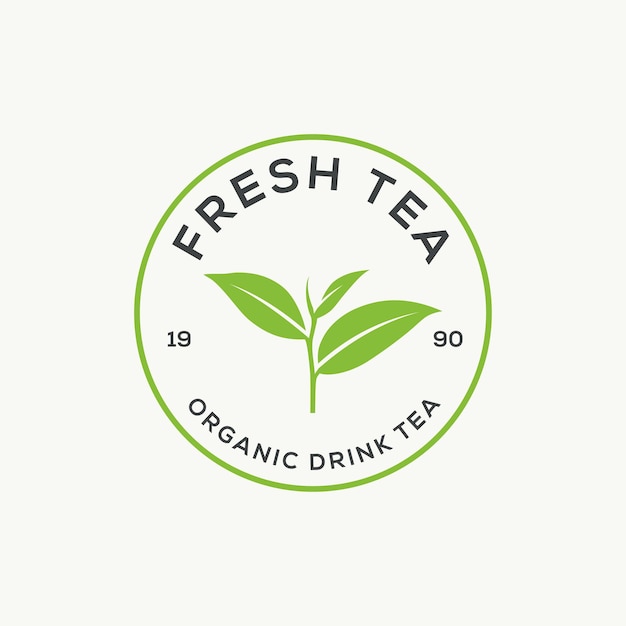 Tea leaf logo ontwerp sjabloon Groene thee logo Vector illustratie