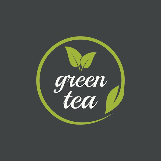 Vector tea logo design and green tea leaf logo design template