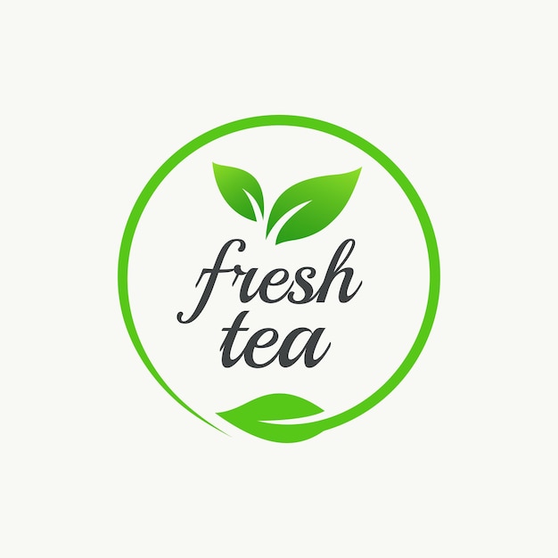 Логотип чайного дизайна Векторный шаблон Природа Травы