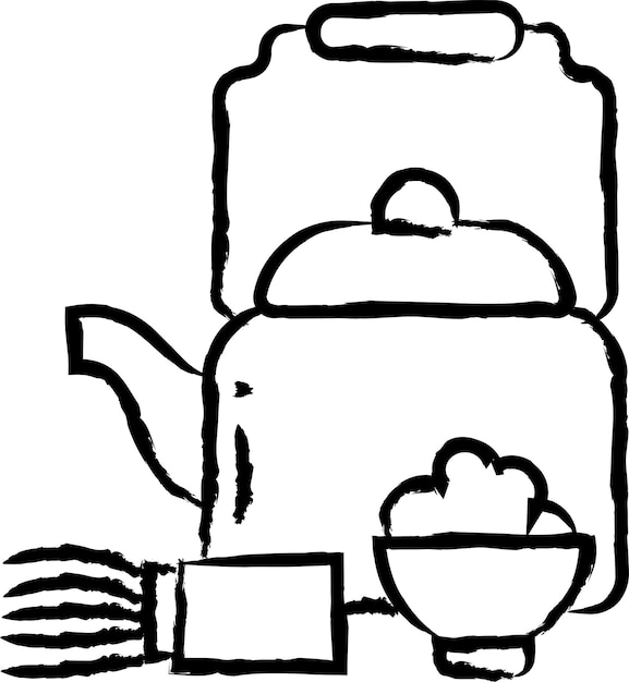 Vector tea matcha hand drawn vector illustration