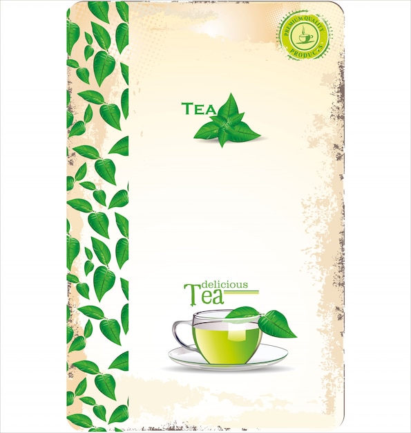 Vector tea menu card