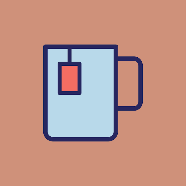 Tea mug icon ontwerp vector sjabloon