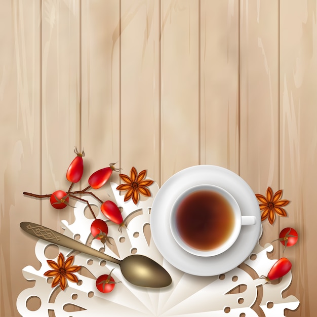 Vector tea party fall illustration