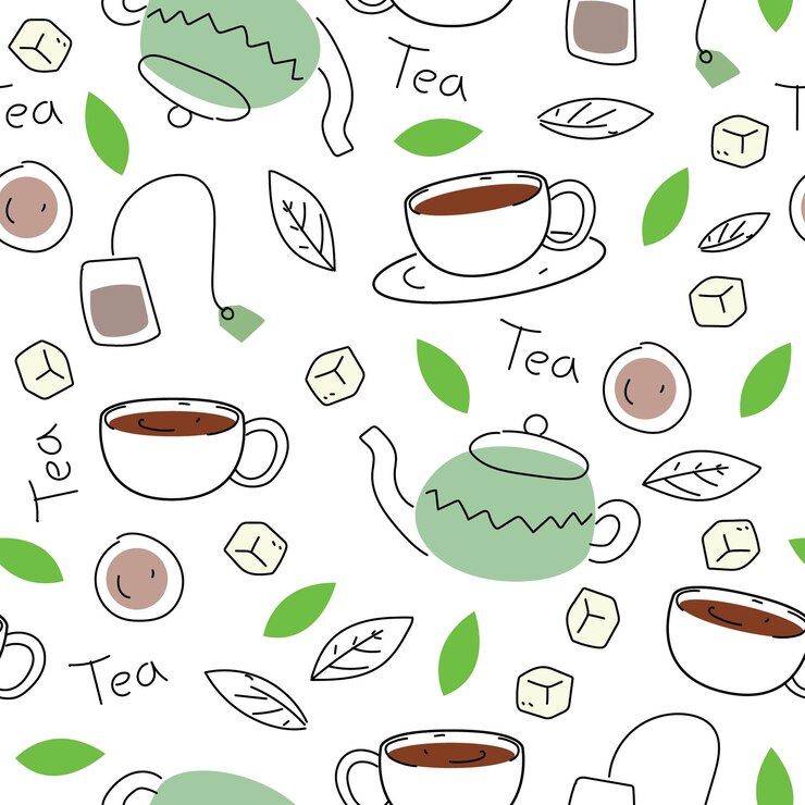वेक्टर tea pattern