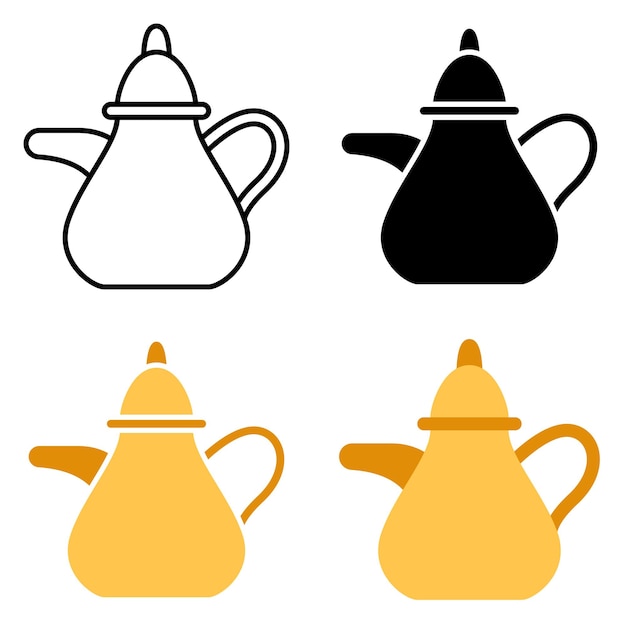 Vector tea pot in flat style isolated