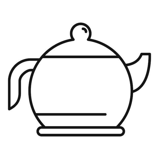 Vector tea pot icon outline tea pot vector icon for web design isolated on white background