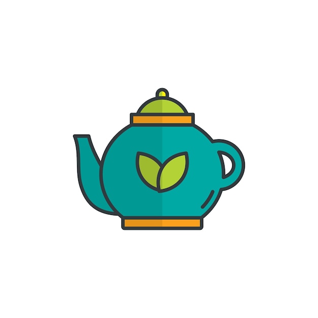 Шаблоны векторного дизайна tea pot icon простая и современная концепция