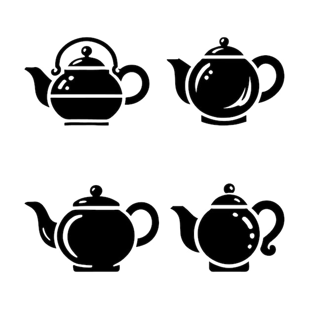 tea pot silhouette graphics perfect for cafe and kitchen themes