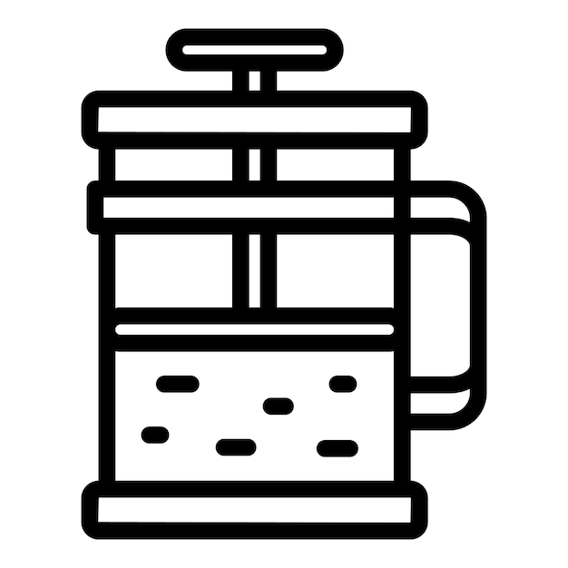 Tea press icon outline vector Cafe food Room restaurant