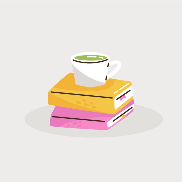 Tea stand on a stack of books