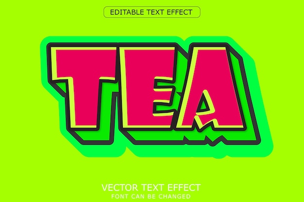 Vector tea text effect