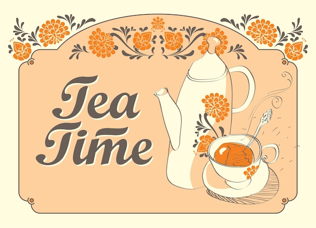 Vettore bandiera dell'ora del tè