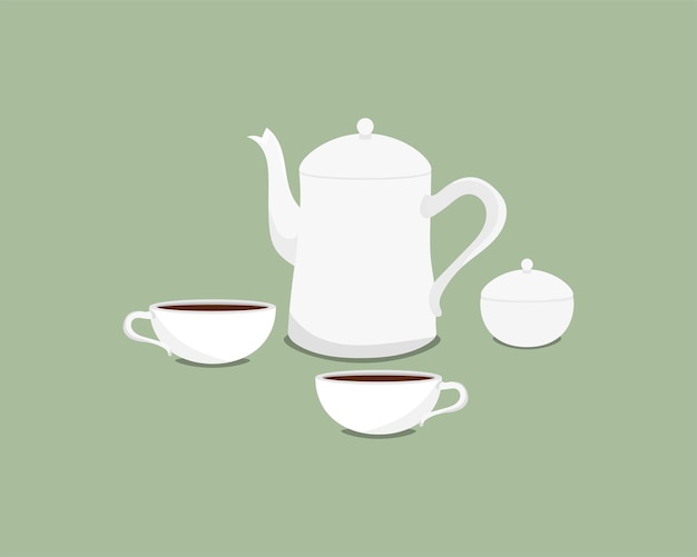 Vector tea time cute illustration