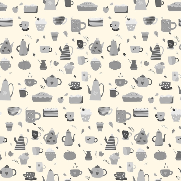 Vector tea time pattern