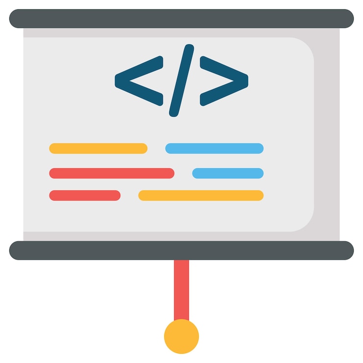 Vector teach yourself to code concept vector design software and web development symbol computer programme