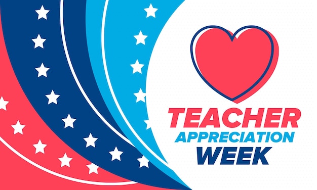 Teacher appreciation week in united states teach and education student poster learning vector