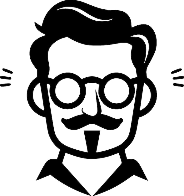 교사 흑백 터 일러스트레이션