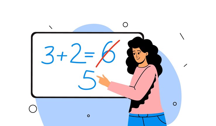 Vector the teacher in the classroom at the blackboard.  the concept of school and training, teacher's day