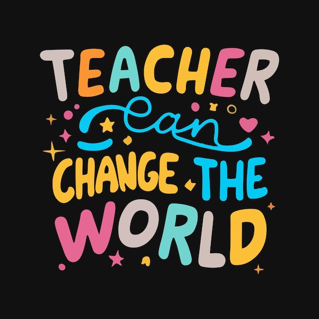 Teacher day unique tshirt design free vector