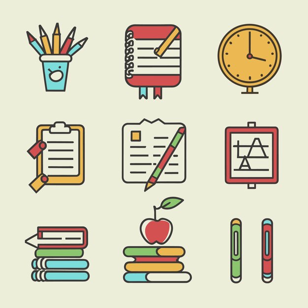 Vector teacher elements vector