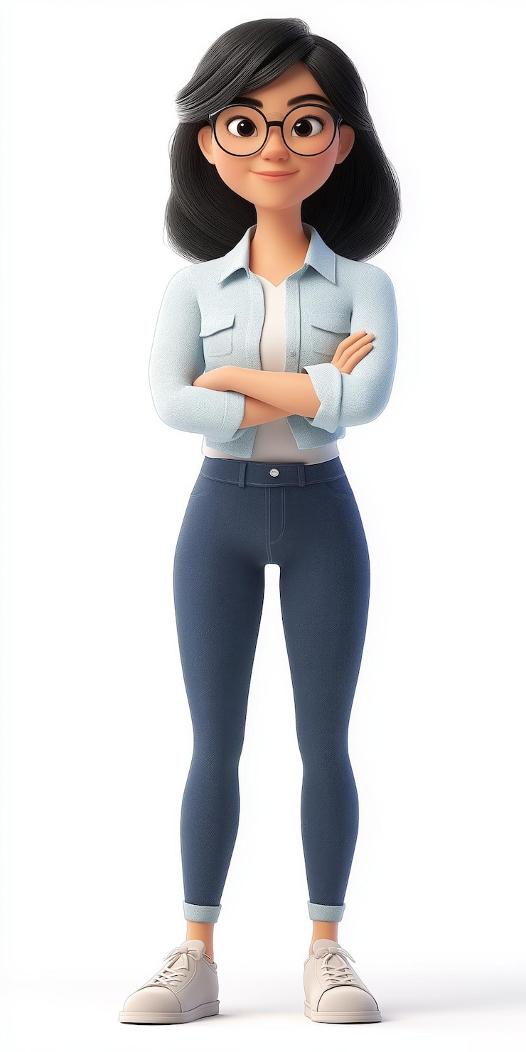 Vector teacher female cartoon character vector