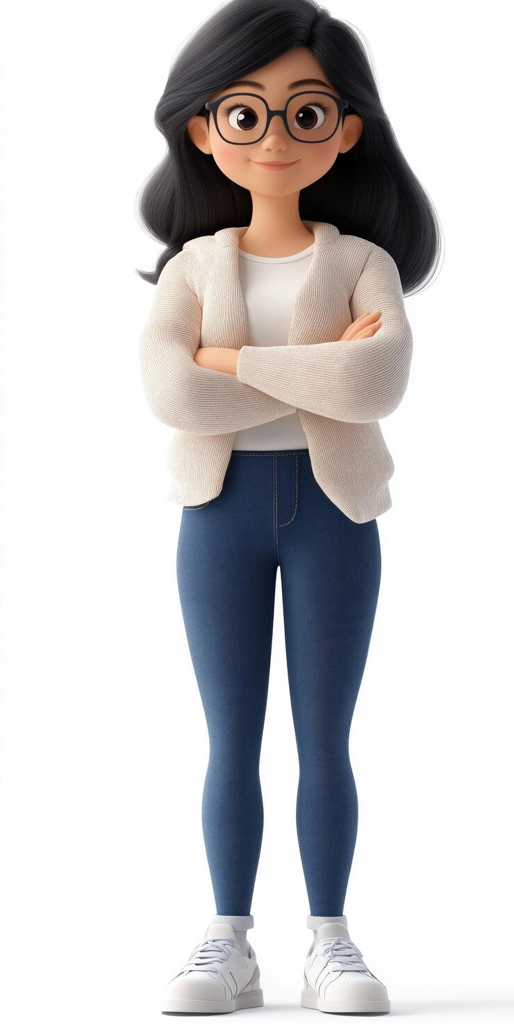 Vector teacher female cartoon character vector