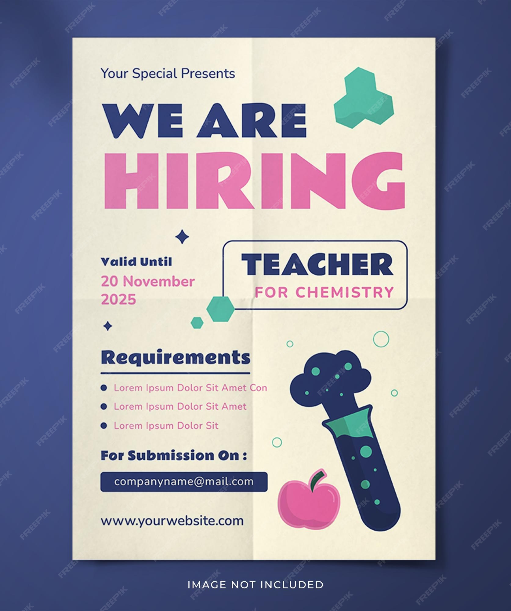 premium-vector-teacher-hiring-flyer-design