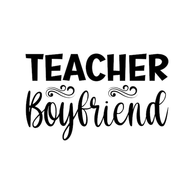 Teacher lettering premium vector design