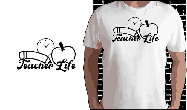 Maglietta teacher life design maglietta back to school citazioni sul ritorno a scuola