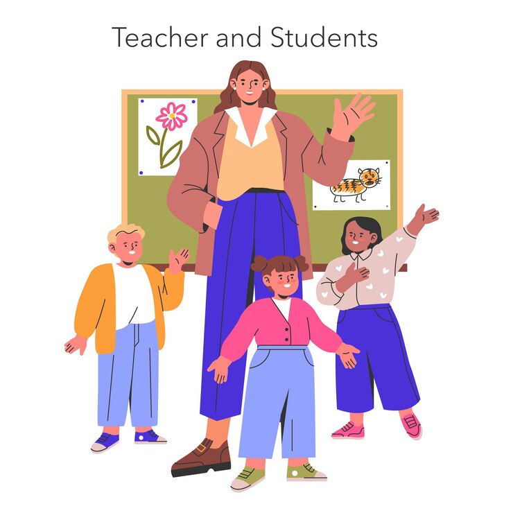 Vector teacher profession flat vector illustration