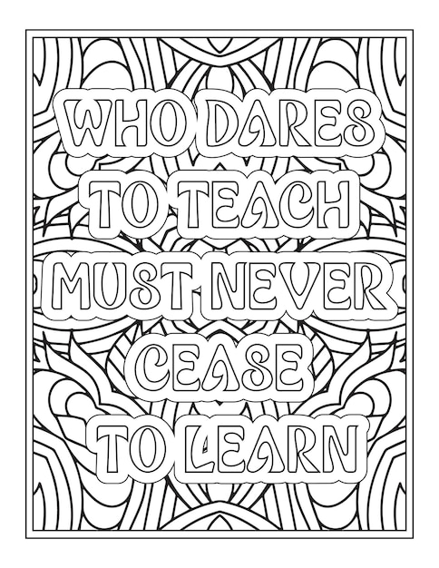 Teacher Quotes Coloring Pages For Adult Coloring Book