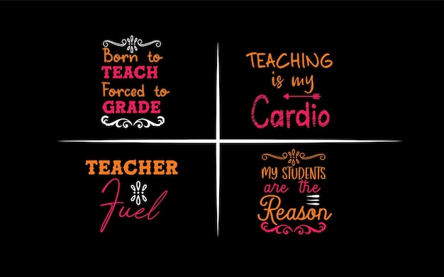 Vector teacher quotes svg files designs bundle vol 2