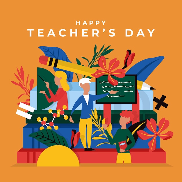 Teacher's Day Greetings Card Concept Illustration