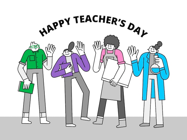 Teacher's Day Hand Drawn Character Illustration