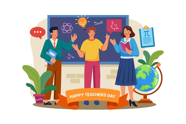 Teacher's Day Illustration concept A flat illustration isolated on white background