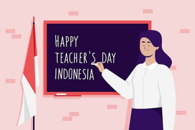 Vector teacher's day indonesia