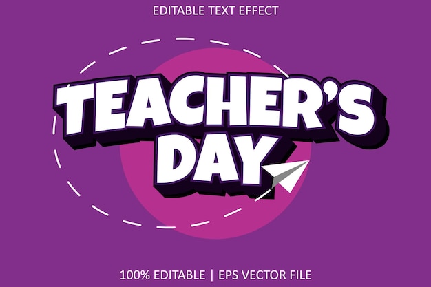 Teacher's day with modern style editable text effect