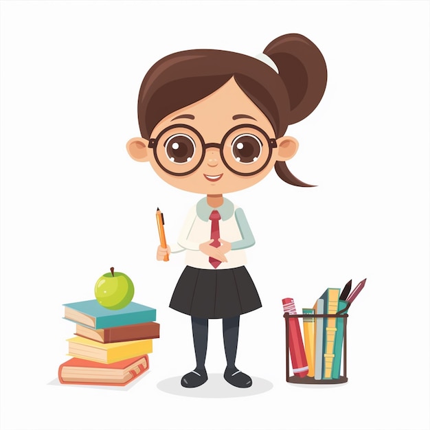 Vector teacher school education illustration classroom knowledge happy design concept student vec