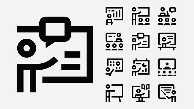 Teacher Speaker Outline Icons