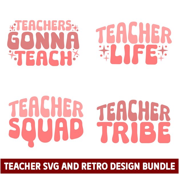 Teacher SVG Design Bundle File Digital Download