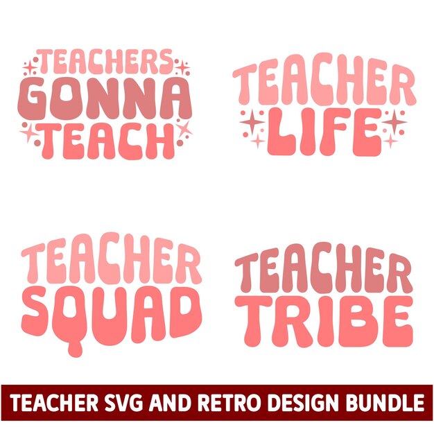 Vector teacher svg design bundle file digital download