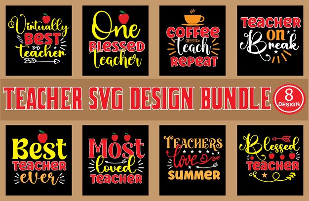 Teacher svg t shirt design bundle