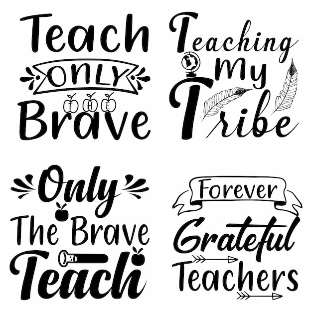 Vector teacher svg tshirt bundle design and svg cut file bundlet