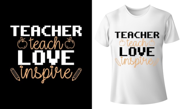 Вектор Дизайн футболки учителя, шаблон футболки учителя