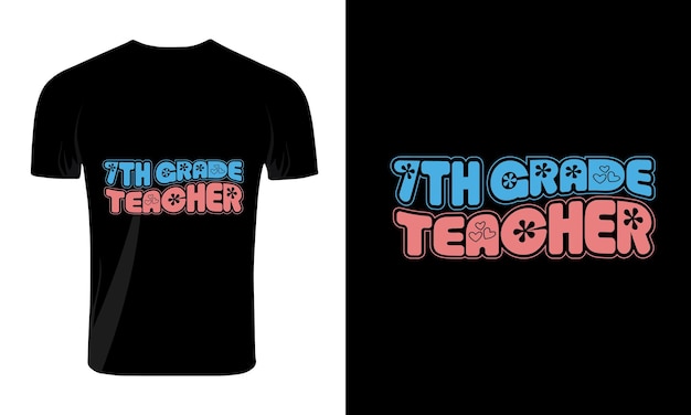 Vettore insegnante wavy svg t-shirt design tipografia concetto